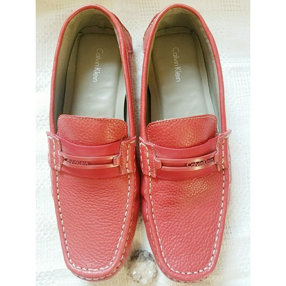 Calvin Klein Other - Calvin Klein 11M Derek Driving Loafers Red + White